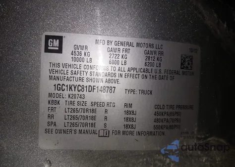 2013 Chevrolet Silverado 2500Hd Ltz z USA, uszkodzony, nr VIN 1GC1KYC81DF148787